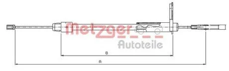 Трос ручного гальма METZGER 109434
