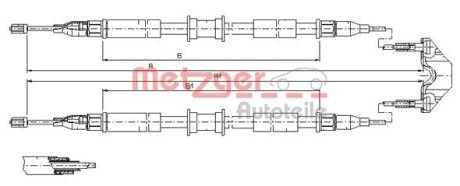 Трос ручного гальма METZGER 115765