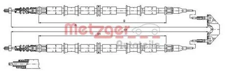 Трос ручного тормоза METZGER 11.5863