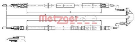 Трос ручного гальма METZGER 115950