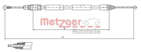 Трос ручного гальма METZGER 116807