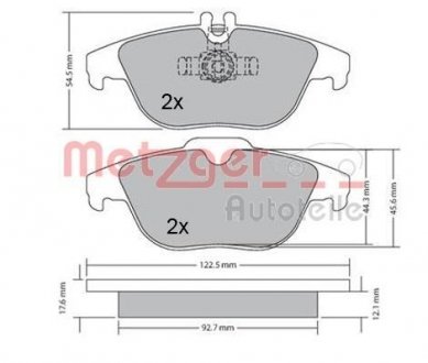 Колодки тормозные (задние) MB C-class (W204/C204) 07-14/E-class (C207/A207) 09-16/GLK (X204) 08-15 METZGER 1170132