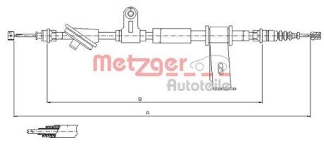 Трос ручного гальма METZGER 120102