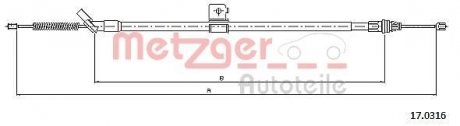 Трос ручного гальма METZGER 170316 (фото 1)