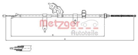 Трос ручного гальма METZGER 171080