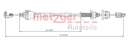 Трос акселератора METZGER 3.RE001