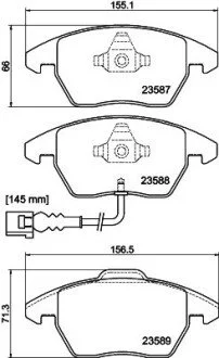 Колодки гальмівні дискові PKW AUDI A3,SEAT,SKODA,VW MINTEX MDB2604