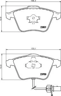 Колодки тормозные дисковые передние PKW AUDI A4 /A6 MINTEX MDB2694