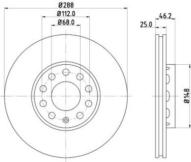 Диск тормозной PKW AUDI 100, A4, A6, SKODA/ V MINTEX MDC768C