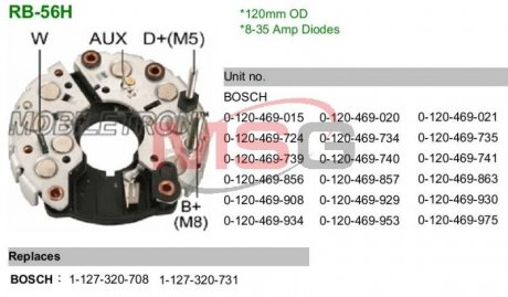 Выпрямитель диодный MOBILETRON RB56H (фото 1)