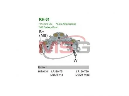 Фото диодный мост MOBILETRON RH-31 Диодный мост MOBILETRON RH-31