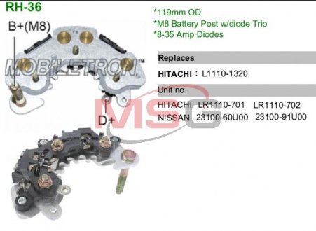 Диодный мост MOBILETRON RH-36 (фото 1)