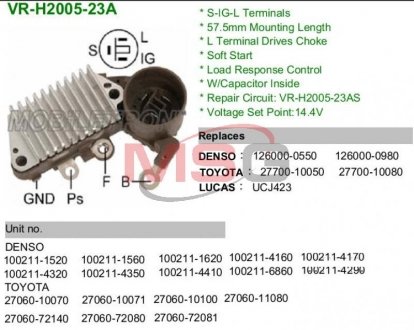 Регулятор генератора MOBILETRON VRH200523A (фото 1)
