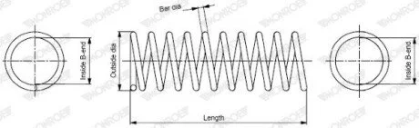 DB Пружина передняя L=332mm W203/210 MONROE SP3316