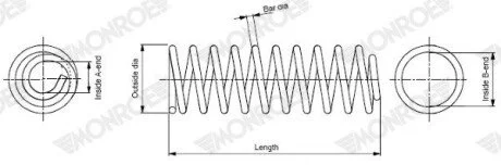 Передняя пружина подвески MONROE SP4086