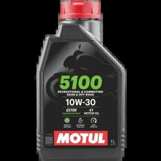 Масло для 4-х тактных двигателей Technosynthese эстеровое "5100 4T 10W30", 1л. MOTUL 104062