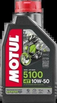 Масло для 4-х тактных двигателей Technosynthese эстеровое "5100 4T 10W50" 1л MOTUL 104074