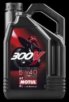Мастило 300V 4T FACTORY LINE ROAD RACING SAE 5W40 (4L) 836041 MOTUL 104115