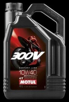 Масло для 4-х тактных двигателей синтетическое "300V 4T Factory Line Road Racing 10W40&qu MOTUL 104121