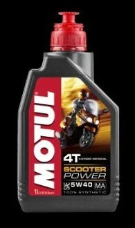 Масло для 4-х тактных двигателей синтетическое "Scooter Power 4T 5W40 MA", 1л (10126 MOTUL 105958