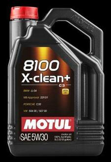 Масло моторне синтетичне "8100 X-CLEAN+ SAE 5W30", 5л 102269= MOTUL 106377