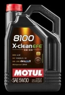 8100 X-clean EFE 5W30 5Lx4 MOTUL 107206 (фото 1)