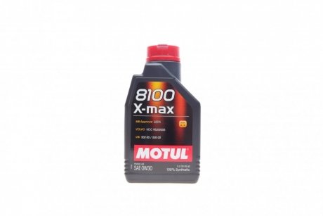 Моторное масло 8100 X-Max 0W-30 синтетическое 1 л MOTUL 347201
