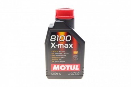 Моторное масло 8100 X-Max 0W-40 синтетическое 1 л MOTUL 348201