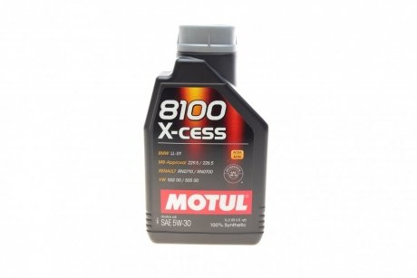 Моторное масло 8100 X-Cess 5W-30 синтетическое 1 л MOTUL 368101 (фото 1)