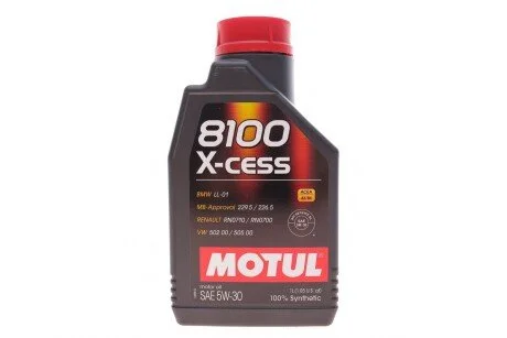 Моторное масло 8100 X-Cess 5W-30 синтетическое 1 л MOTUL 368101