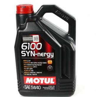 Моторное масло 6100 SYN-nergy 5W-40 полусинтетическое 5 л MOTUL 368351
