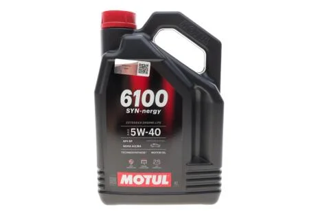 Олива моторна Technosynthese д/авто 6100 Syn-nergy SAE 5W40 (4L) MOTUL 368450 (фото 1)