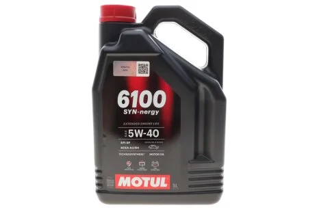Олива моторна Technosynthese д/авто 6100 Syn-nergy SAE 5W40 (5L) MOTUL 368451 (фото 1)