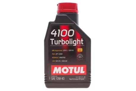 Моторное масло 4100 Turbolight 10W-40 полусинтетическое 1 л MOTUL 387601