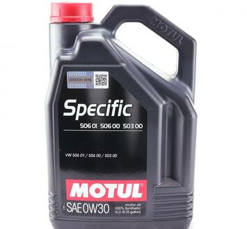 Моторна олія Specific 506 01 506 00 503 00 0W-30 синтетична 5 л MOTUL 824206 (фото 1)