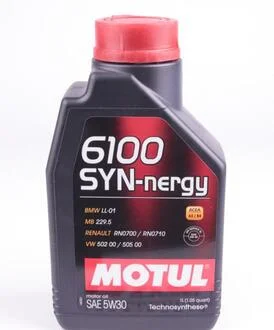 Моторное масло 6100 SYN-nergy 5W-30 синтетическое 1 л MOTUL 838311