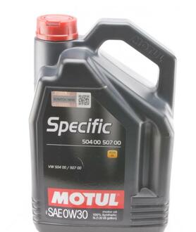 Моторное масло Specific 504.00 - 507.00 0W-30 синтетическое 5 л MOTUL 838651 (фото 1)