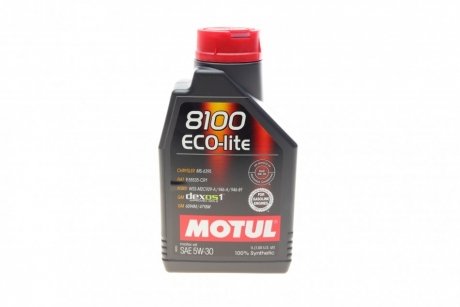 Моторное масло 8100 Eco-Lite 5W-30 синтетическое 1 л MOTUL 839511 (фото 1)
