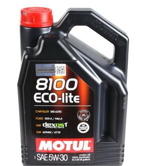 Моторное масло 8100 Eco-Lite 5W-30 синтетическое 4 л MOTUL 839554 (фото 1)