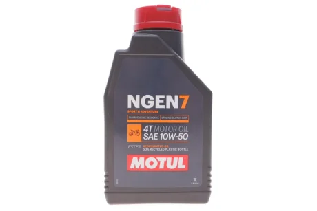 Олива для 4-х тактних двигунів синтетична естерова NGEN 7 10W50 4T 1L MOTUL 839701 (фото 1)