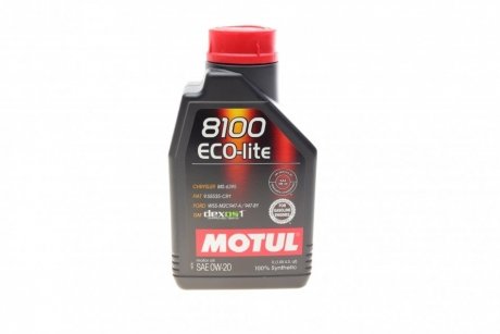 Моторное масло 8100 Eco-Lite 0W-20 синтетическое 1 л MOTUL 841111