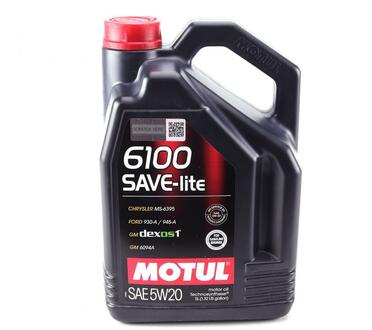 Моторное масло 6100 Save-Lite 5W-20 синтетическое 5 л MOTUL 841351