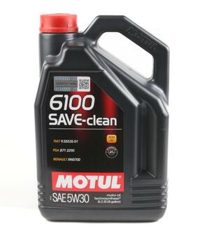 Моторное масло 6100 Save-Clean 5W-30 синтетическое 5 л MOTUL 841651 (фото 1)