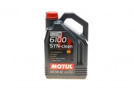 Моторное масло 6100 Syn-Clean 5W-40 синтетическое 4 л MOTUL 854250 (фото 1)
