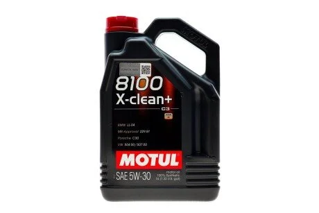 Моторное масло 8100 X-Clean+ 5W-30 синтетическое 5 л MOTUL 854751
