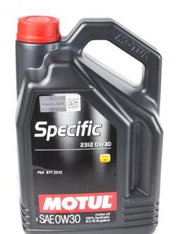 Моторное масло Specific 2312 0W-30 синтетическое 5 л MOTUL 867551 (фото 1)