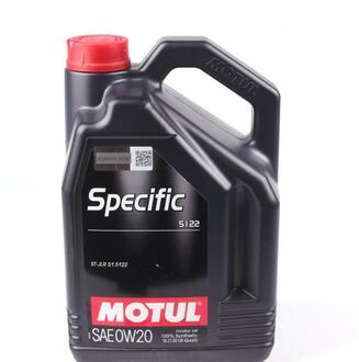 Моторное масло Specific 5122 0W-20 синтетическое 5 л MOTUL 867606 (фото 1)