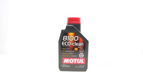 Моторное масло 8100 Eco-Clean 0W-20 синтетическое 1 л MOTUL 868111