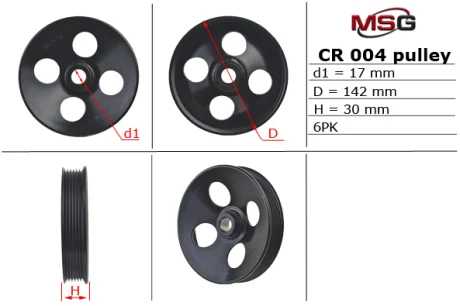 Шків насоса Г/П Chevrolet Lacetti (J200), Nubira 1.8 05-19 MSG CR 004PUL