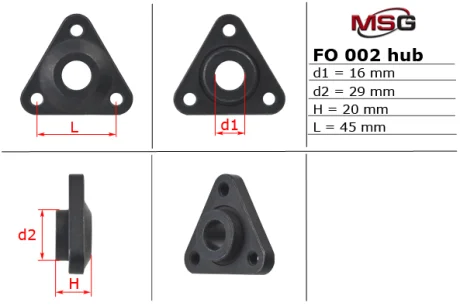 Маточина насоса ГПК FORD TRANSIT (E_) 91-00,PUMA (ECT) 97-00; MAZDA 121 III (JASM, JBSM) 96-03 MSG FO002HUB